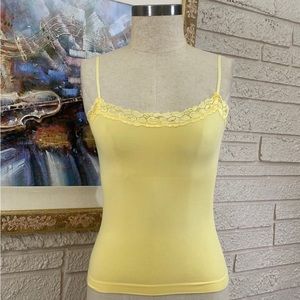 🌹No Brand Stretch Spandex Knit Lace Trim Tank Top